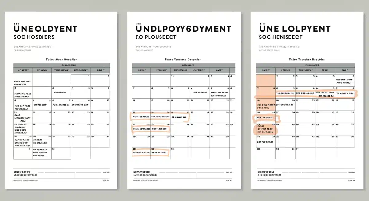 3-month unemployment action plan calendar