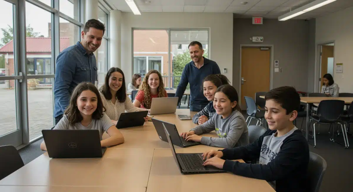 Community members benefiting from high-speed internet access