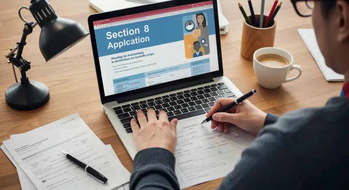 Person diligently completing Section 8 housing application
