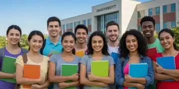 Diverse U.S. college students celebrating scholarship opportunities