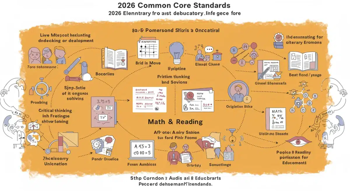 Infographic summarizing 2026 Common Core math and reading standards