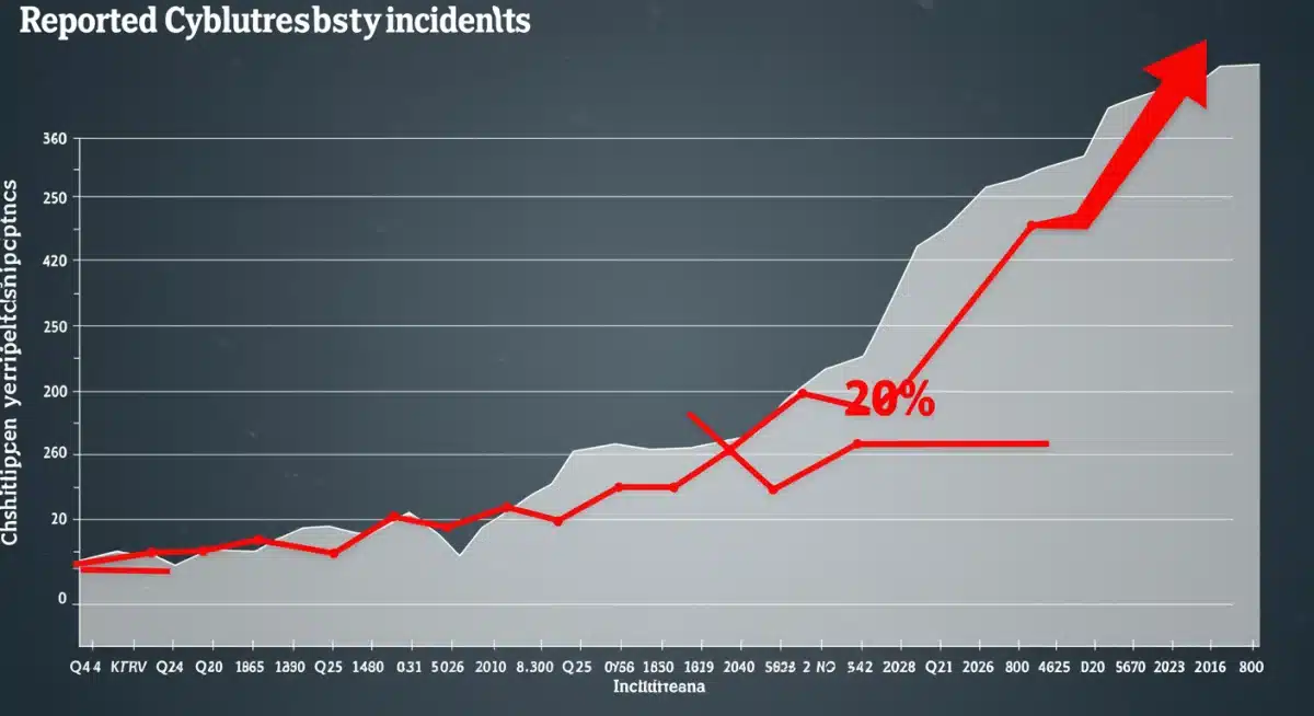 Graph illustrating the 20% increase in cybersecurity breaches during Q1 2026 in the US.