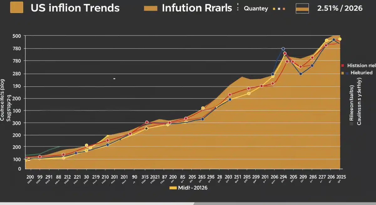 Chart illustrating historical and projected US inflation rate trends towards 2.5% stabilization