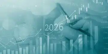 Financial charts with 2026 overlay, symbolizing inflation's impact on retirement.