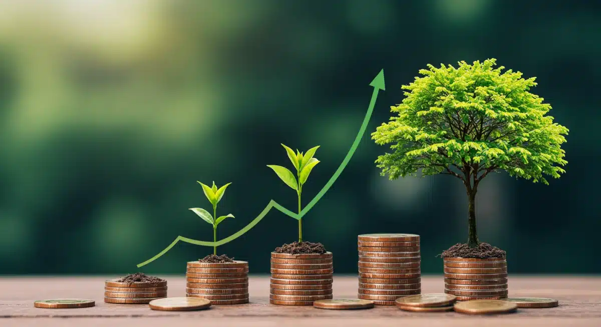 Compounding interest growth in retirement savings