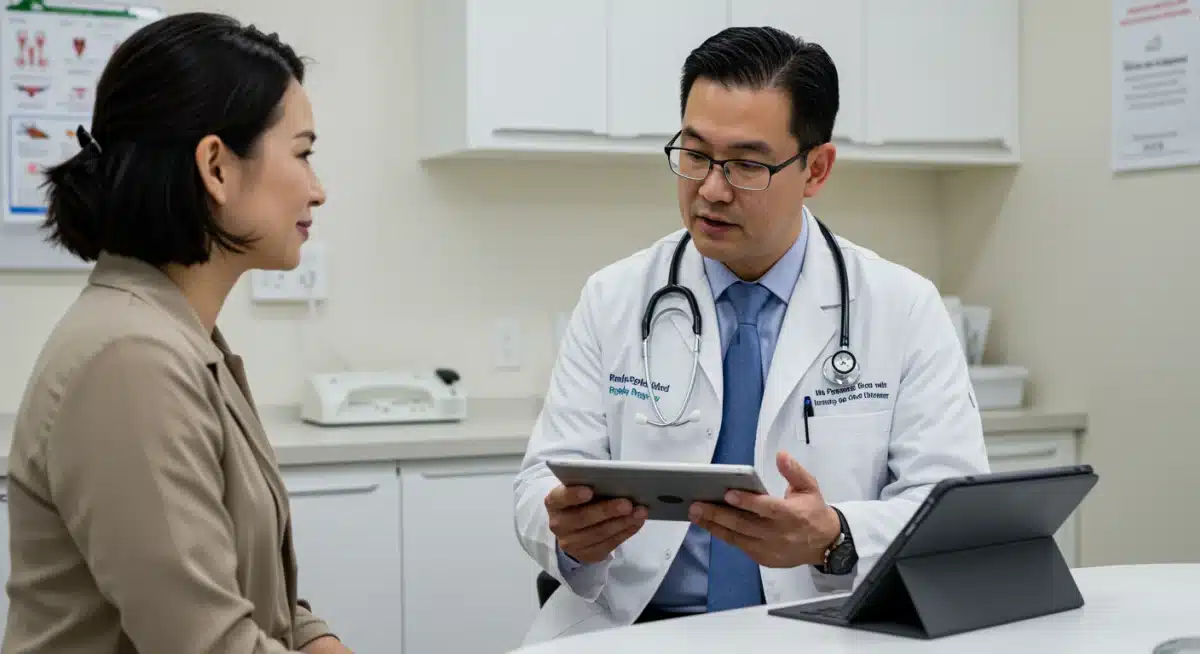 Doctor consulting with a patient, symbolizing improved access to medical care through expanded Medicaid