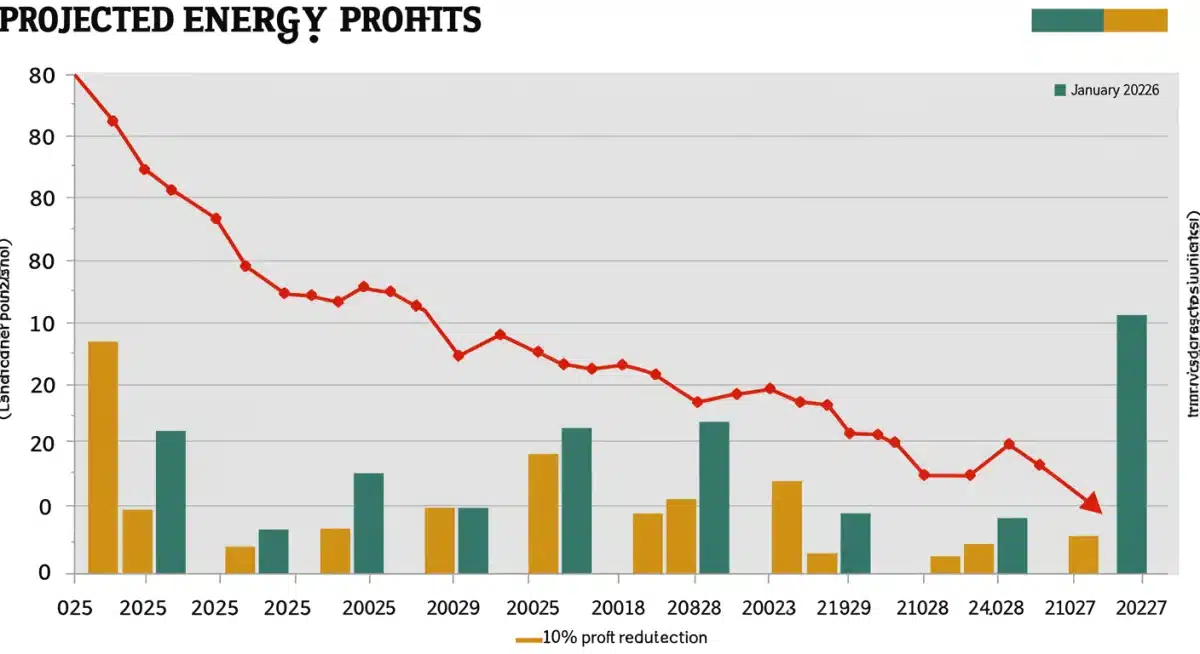 Chart illustrating projected 10% profit reduction in the energy sector due to 2026 environmental regulations.