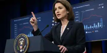 Treasury Secretary outlining national debt reduction plan to the press