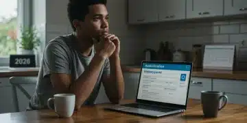 Person applying for unemployment benefits online in 2026