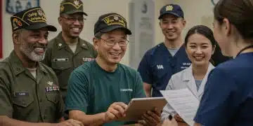 Veterans discussing 2026 benefits, including healthcare and education