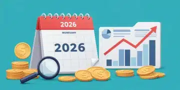 Illustration of a 2026 calendar with coins and an upward-trending graph, symbolizing Social Security benefit growth.