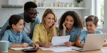 Family reviewing finances, excited about 2026 Child Tax Credit