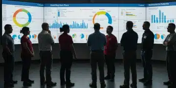 Federal employees discussing 2026 benefit changes on a large screen