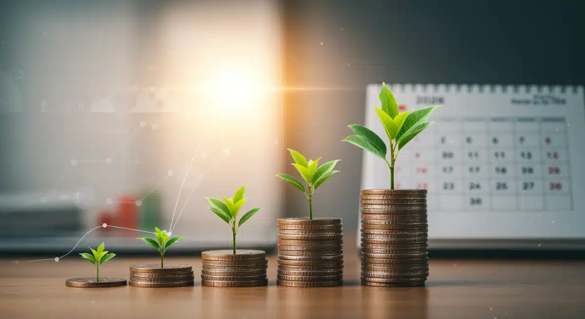 Graphic illustrating retirement savings growth for federal employees