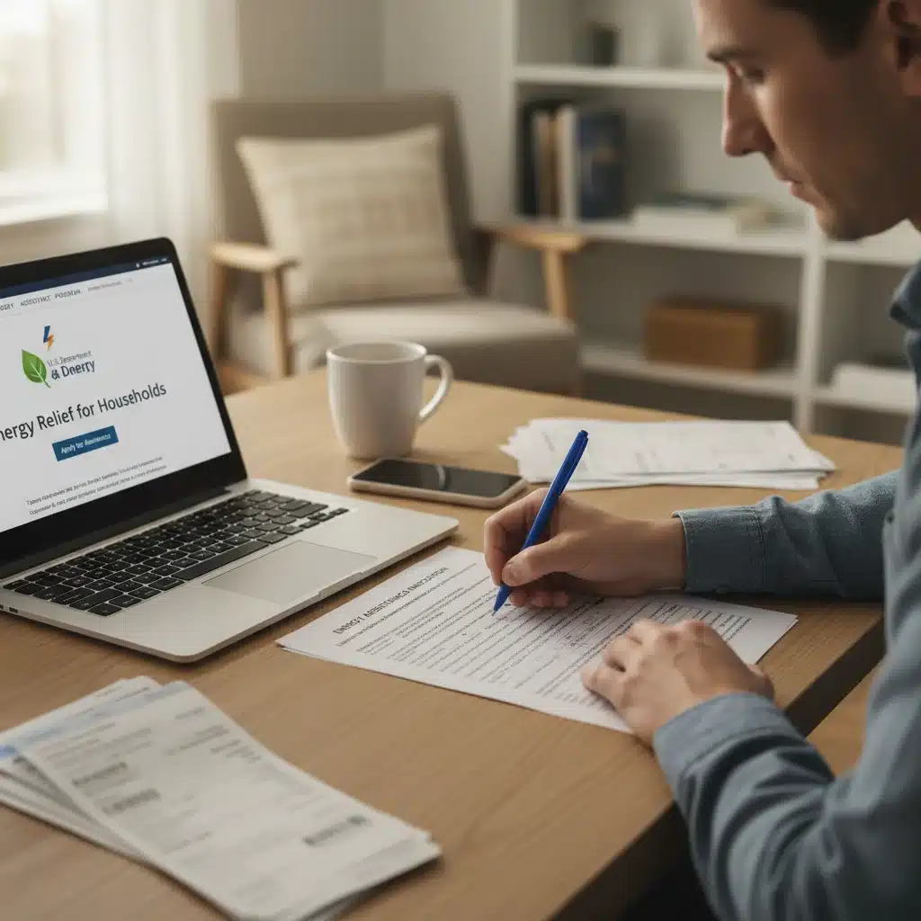 Person applying for energy assistance online