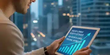 Person reviewing unemployment benefit updates on a tablet, symbolizing financial planning.