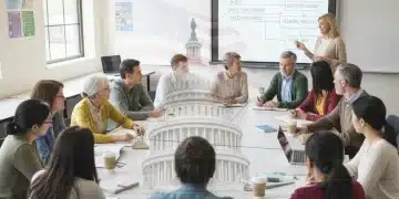 Diverse adults learning in a classroom, symbolizing government-funded adult education programs.