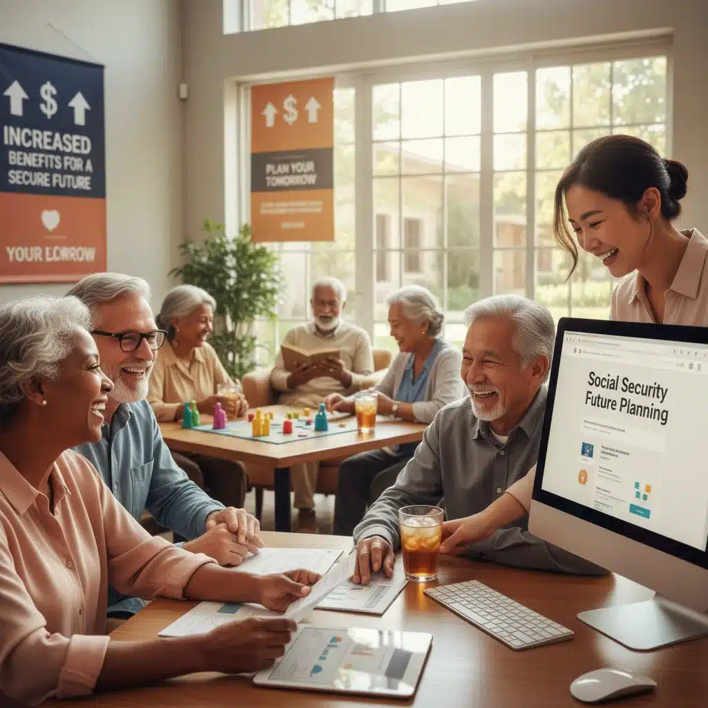 Diverse elderly beneficiaries planning finances with Social Security benefits