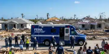Community rebuilding after a disaster with federal aid