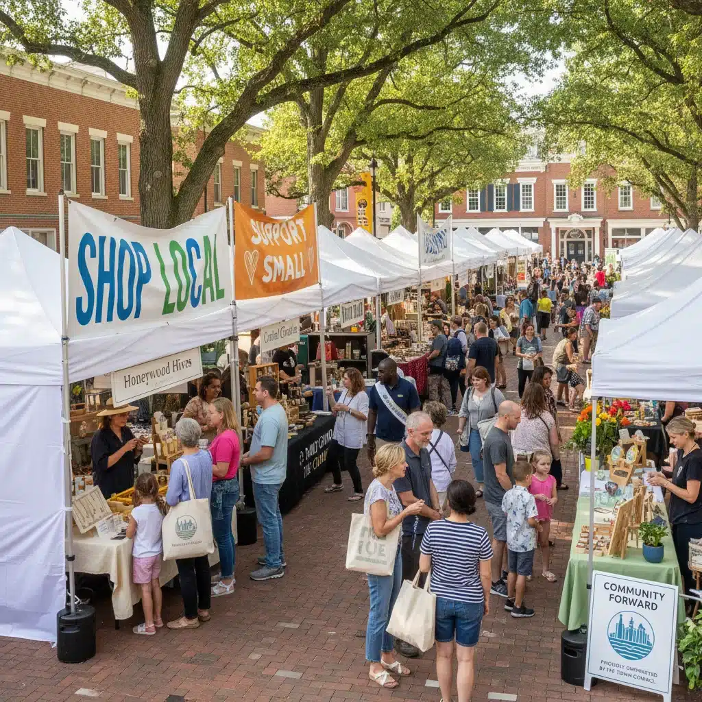Vibrant community small business fair with local entrepreneurs