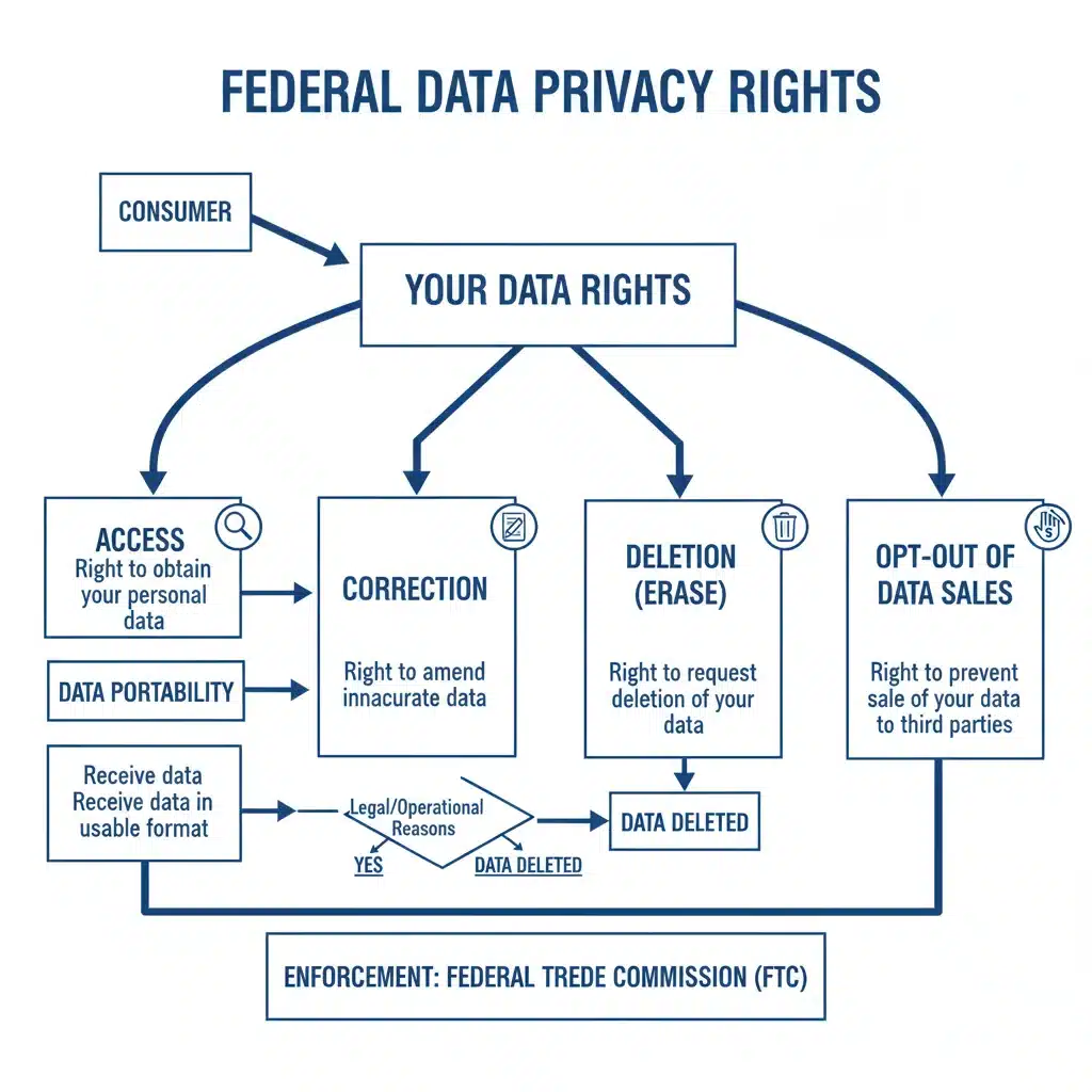 Flowchart of consumer data rights under new federal regulations