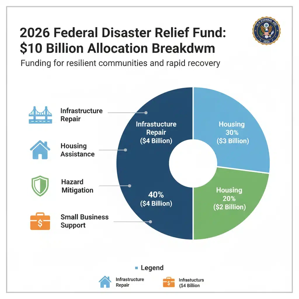 Breakdown of 2026 federal disaster relief funding allocation