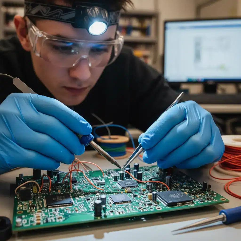 Student performing electrical wiring work with focus and precision.