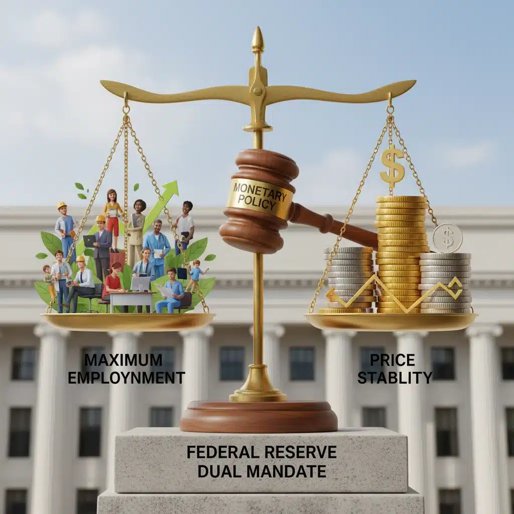 Federal Reserve dual mandate maximum employment price stability