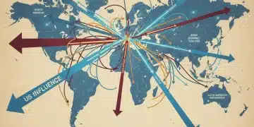 Global trade map showing shifting patterns due to US sanctions, economic impact