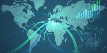 Global trade routes and economic indicators illustrating US trade policy changes in 2026.