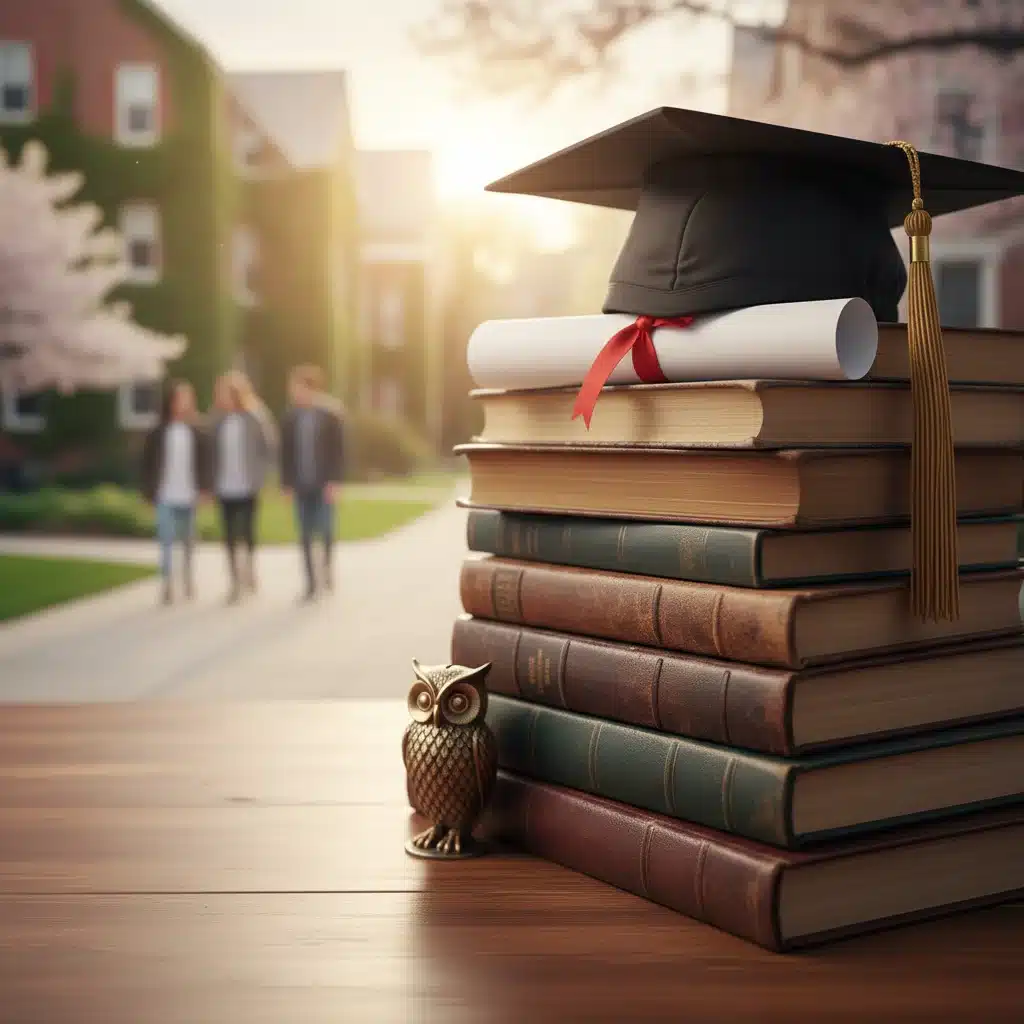 Graduation cap and diploma, symbolizing successful education funding