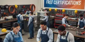 Students learning high-demand trade skills in a workshop environment.