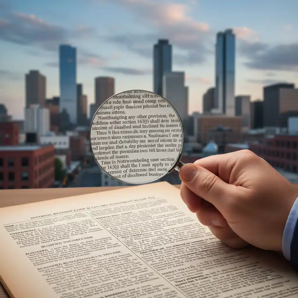 Magnifying glass over tax regulations document, symbolizing detailed fiscal policy analysis