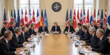 NATO leaders discussing European security strategy