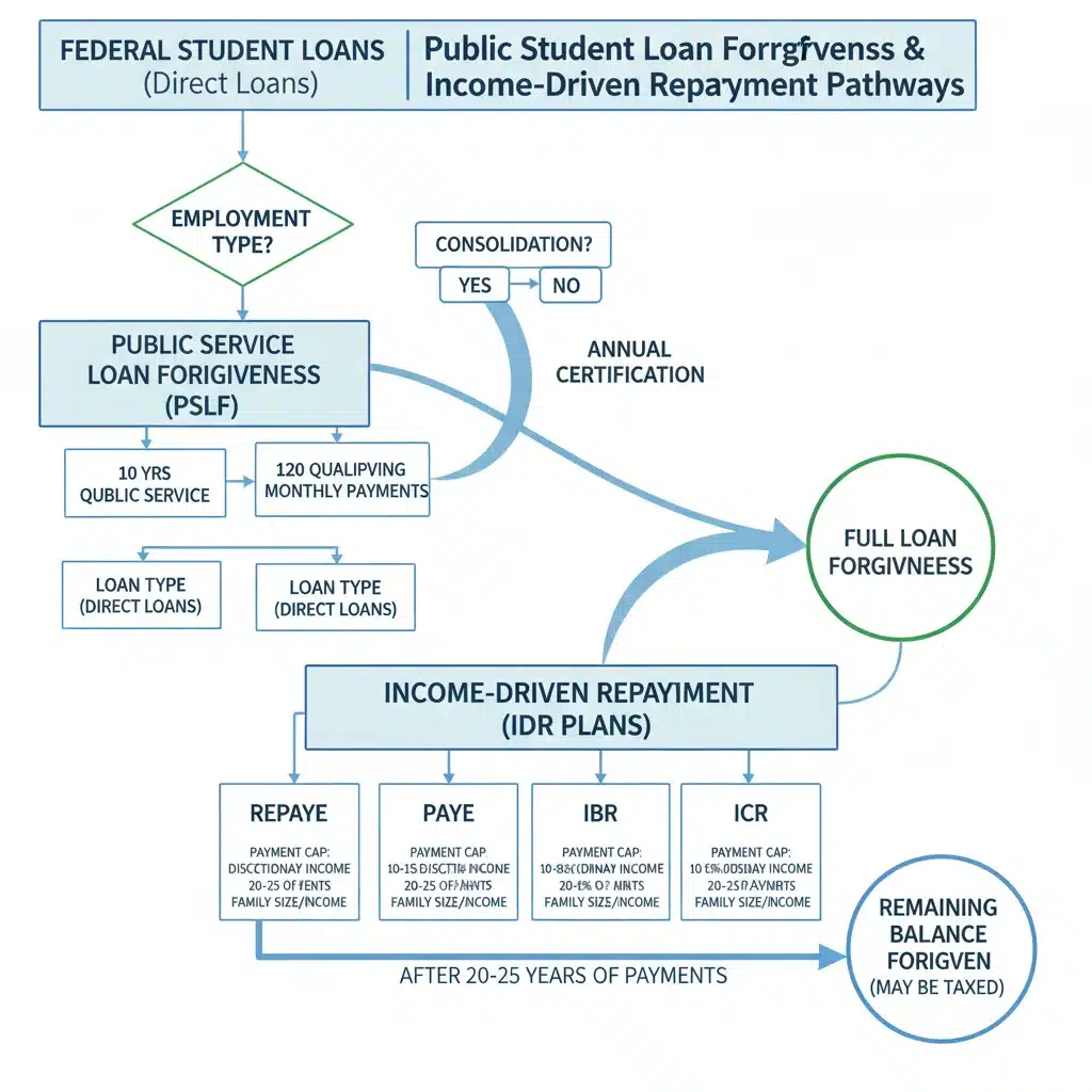 Flowchart of Public Student Loan Forgiveness Programs