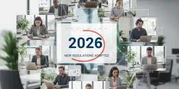 Professionals collaborating remotely, symbolizing new federal remote work guidelines for 2026.