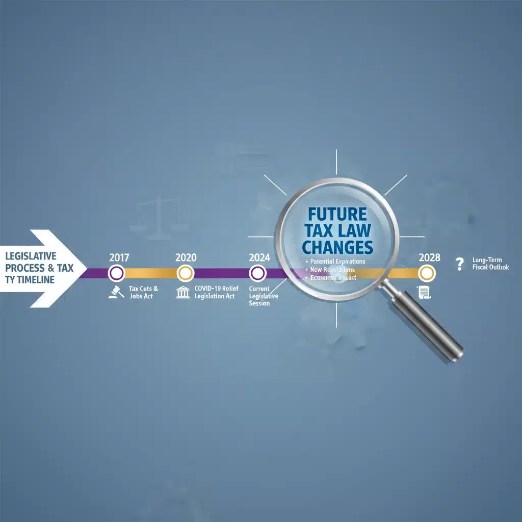 Legislative timeline with emphasis on 2026, illustrating upcoming tax policy changes.