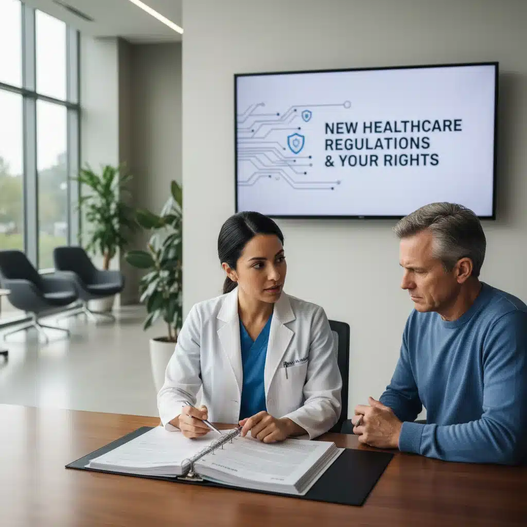 Doctor explaining healthcare regulations to patient