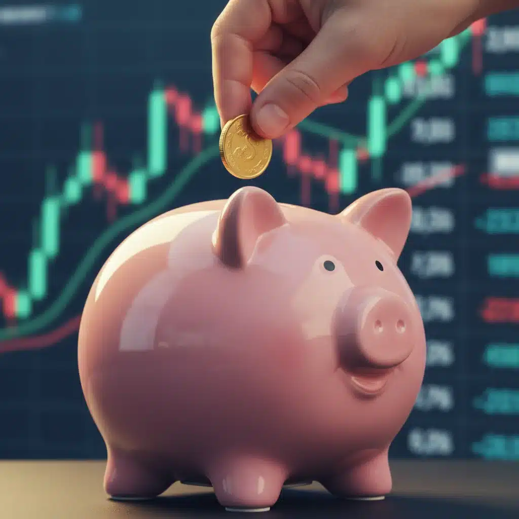 Hand putting coin into piggy bank, representing savings and investment strategies.