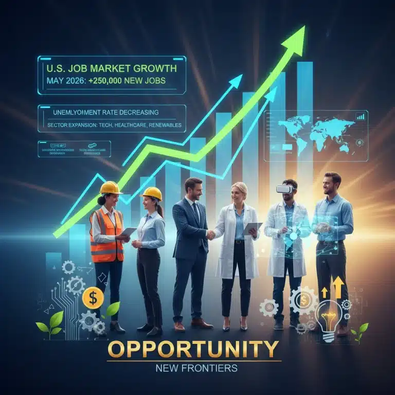 Dynamic U.S. job market growth in May 2026, showing economic expansion and employment opportunities.